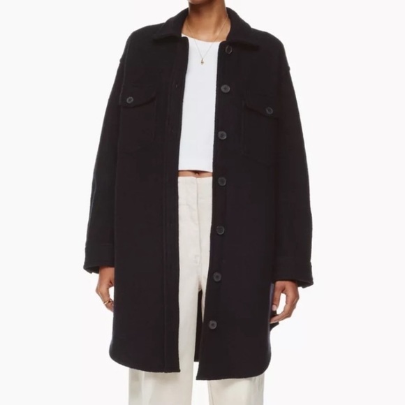 Wilfred Boucle Long Shacket Short Jacket in Black - S - Picture 1 of 1